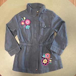 Hanna Andersson Girls Jacket Coat Anorak Embroidered Size 110 (Kids US Size 5)